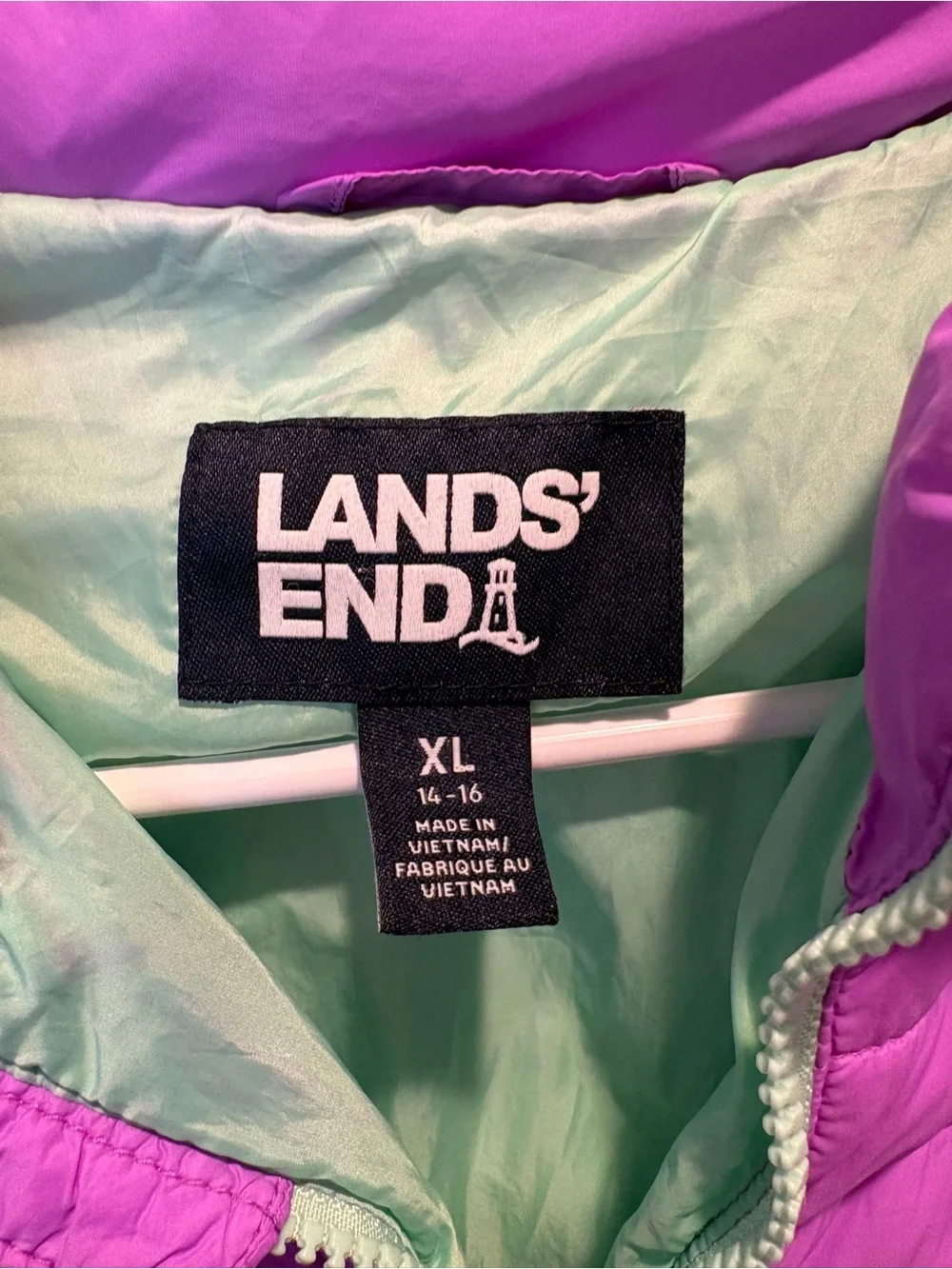 Lands' End Girls' Purple Packable Puffer Quilted Jacket